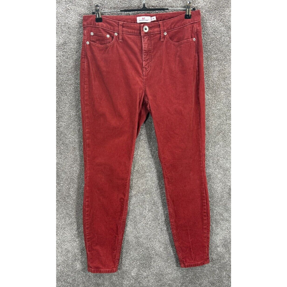 Vineyard Vines Pants Womens 29 Red Corduroy Actual‎ 29X28 Hi Rise Skinny Ankle